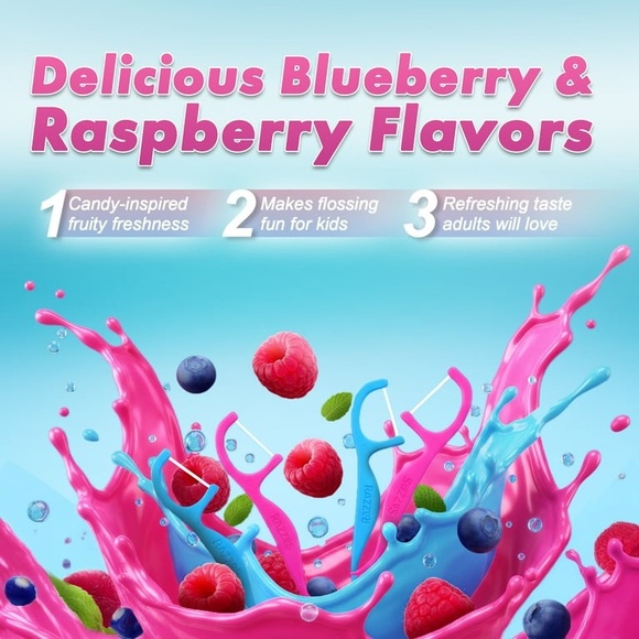 Dental Floss Picks Flavored Dots or Razzles - Picture 10 of 14